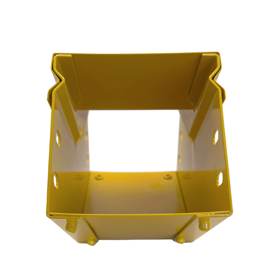 CHFIBER CURVA VERTICAL INTERIOR A 45° DE ALUMINIO PERALTE 4" ANCHO 4" RADIO 8" CON RECUBRIMIENTO EN PINTURA EPÓXICA, INCLUYE TAPA , UN PAR DE COPLES Y TORNILLERÍA.