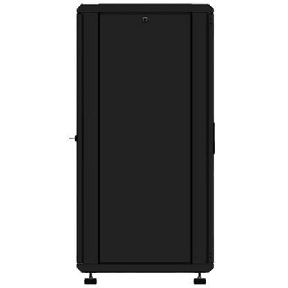 Gabinete Rackeable 19 Pulgadas / 24 Unidades / Piso / Puerta de Cristal / Acero Calibres 16-18-20 / Capacidad 750 Kg / Dimensiones 600x605x1190 mm (23.6x23.8x46.9 in) / Ventilación 120 mm / Cerradura