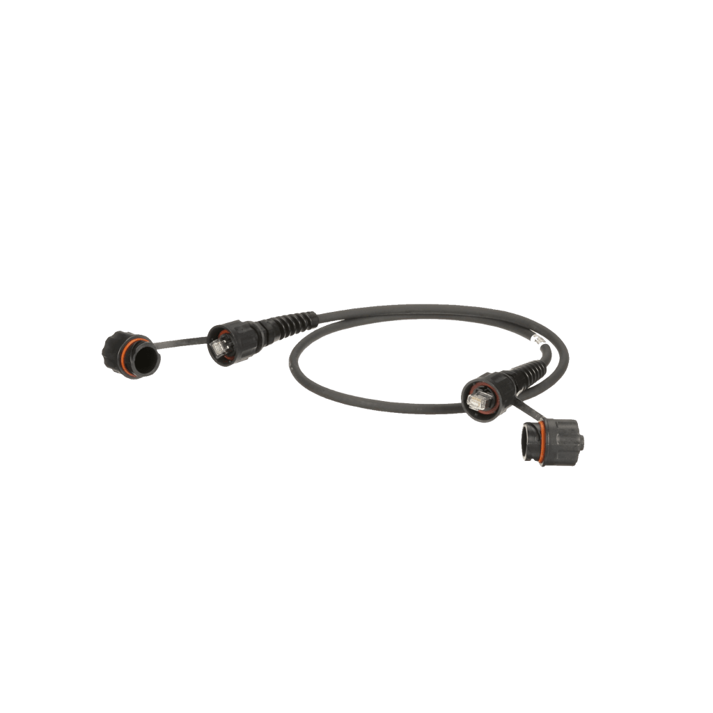 Patch Cord Cat6A IndustrialNet, Blindado S/FTP, Con Plug Industrial y Tapa en Cada Extremo, 2 Metros
