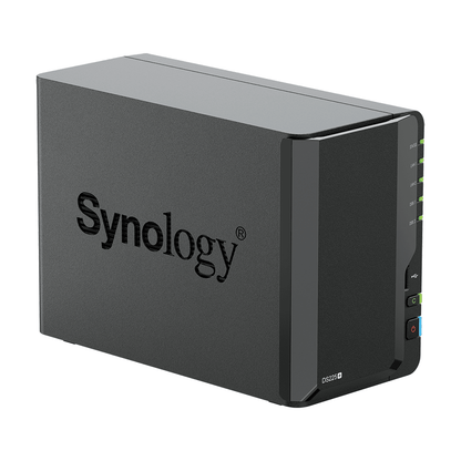 NAS DiskStation DS225+ | 2 Bahías | Intel Celeron J4125 | 2 GB DDR4 | Hasta 40 TB | Puertos 1GbE y 2.5GbE | USB 3.2 Gen 1 | Compatible con RAID | Synology DSM.