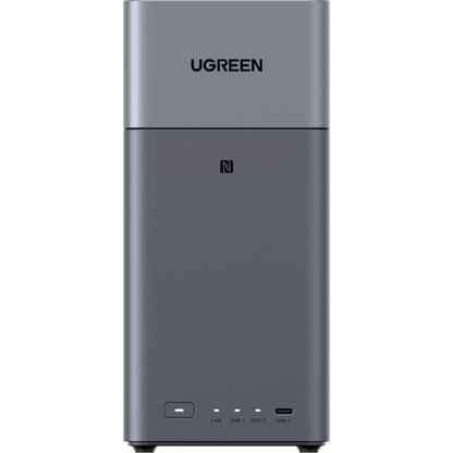 NAS UGREEN NASync DH2300 / Procesador RK3576 / 4GB  / 32GB eMMC / 2 Bahías SATA / JBOD-Basic-RAID 0-RAID 1 / Puerto HDMI 4K / 1 GbE / USB 3.2 Gen 1 Type-C / Detección NFC