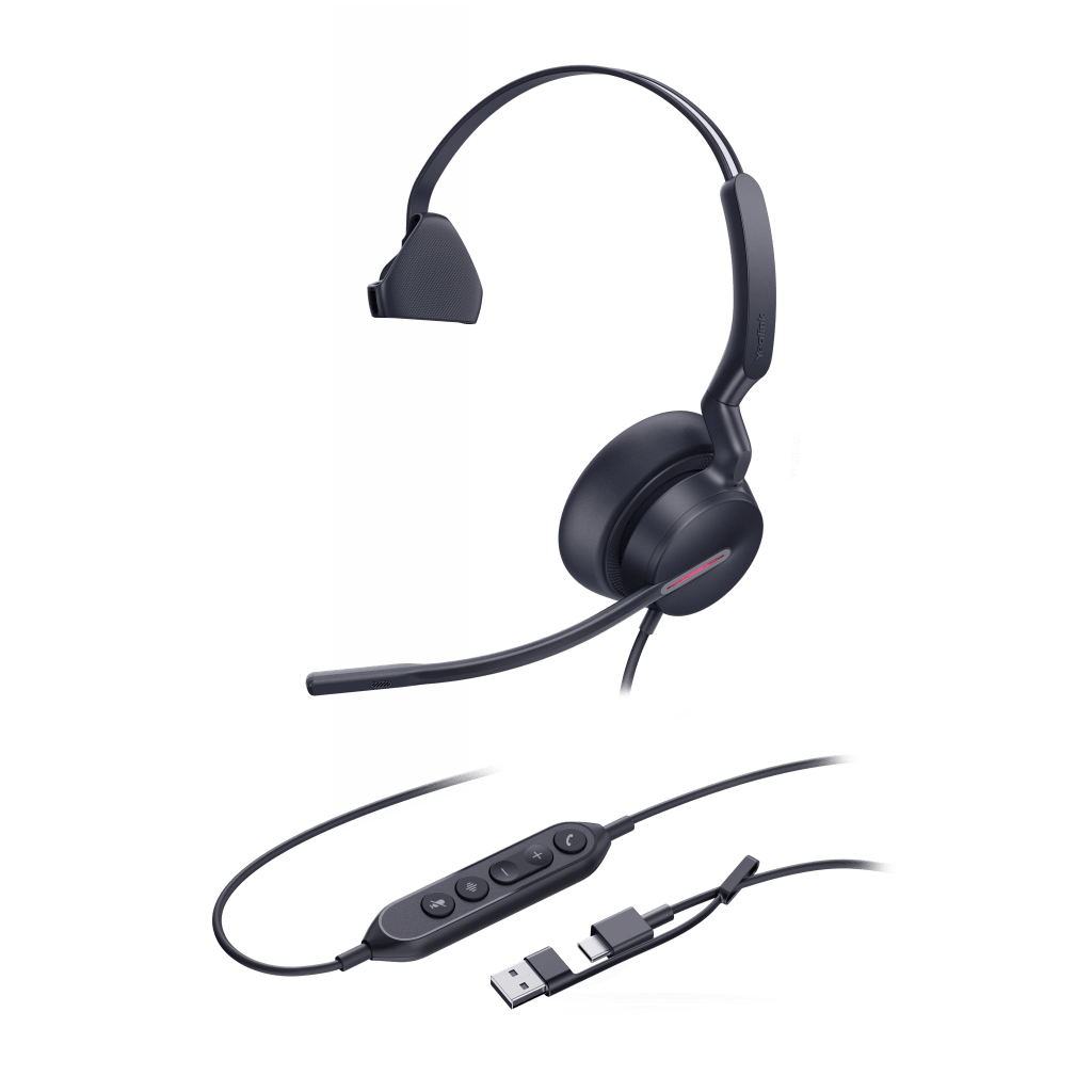 Diadema Alámbrica Yealink UH46 Mono USB-C/A Certificada con Microsoft Teams