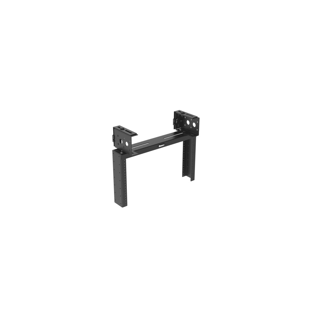 Rack de Distribución Aéreo de 2 Postes PanZone®, Rieles Roscados #12-24, de 6 UR, Color Negro