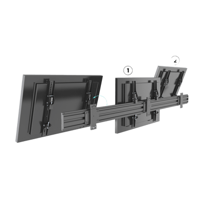 Soporte de Pared para TV / Riel Triple 400T / Capacidad 110 lbs (50 kg) / Compatible 32"-65" / VESA 100x100-600x400 mm / Ajuste Ángulo 5°-15° / Montaje Profesional