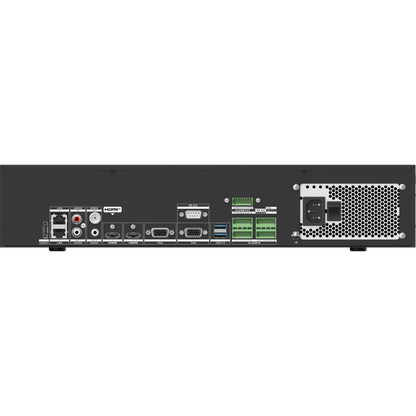NVR 12 Megapixel (4K) / 32 Canales IP / 8 Bahías de Disco Duro / 2 Tarjetas de Red / Soporta RAID / HDMI en 4K / Soporta POS / Reconocimiento Facial / Bases de Datos / Hasta 100,000 Fotografías