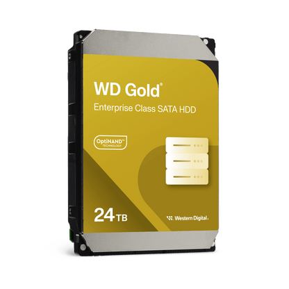 Disco Duro Empresarial WD Gold / SATA 6 Gb/s / 24 TB / 7200 RPM / Tecnología HelioSeal / ArmorCache / 5 Años Garantía / 2.5M Horas MTBF
