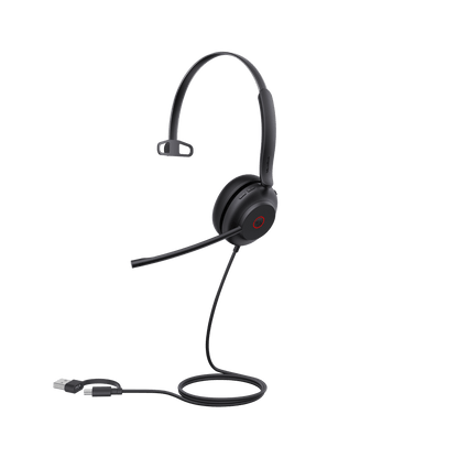 Diadema USB Yealink UH35 Mono Teams con Cancelación Activa de Ruido con 2 Micrófonos y Busylight Automático