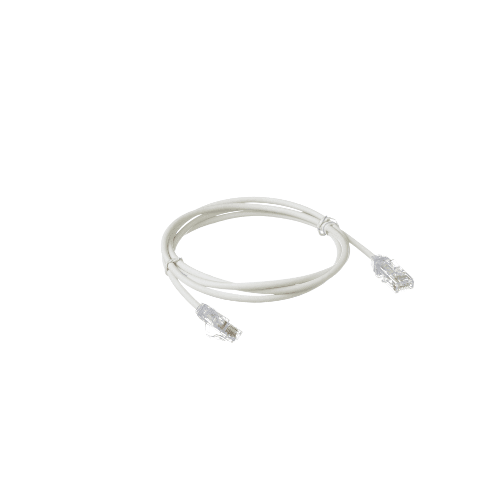 Cable de Parcheo TX6, UTP Cat6, Diámetro Reducido (28AWG), Color Blanco Mate, 4.57 Metros (15 Pies)
