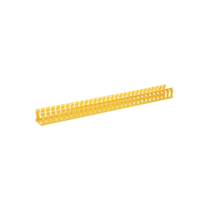 Canaleta Ranurada de PVC sin Tapa, Tipo H (Tapa Abisagrada), 2 in de Ancho, 2 in de Alto y 3048 mm de Largo, Color Amarillo