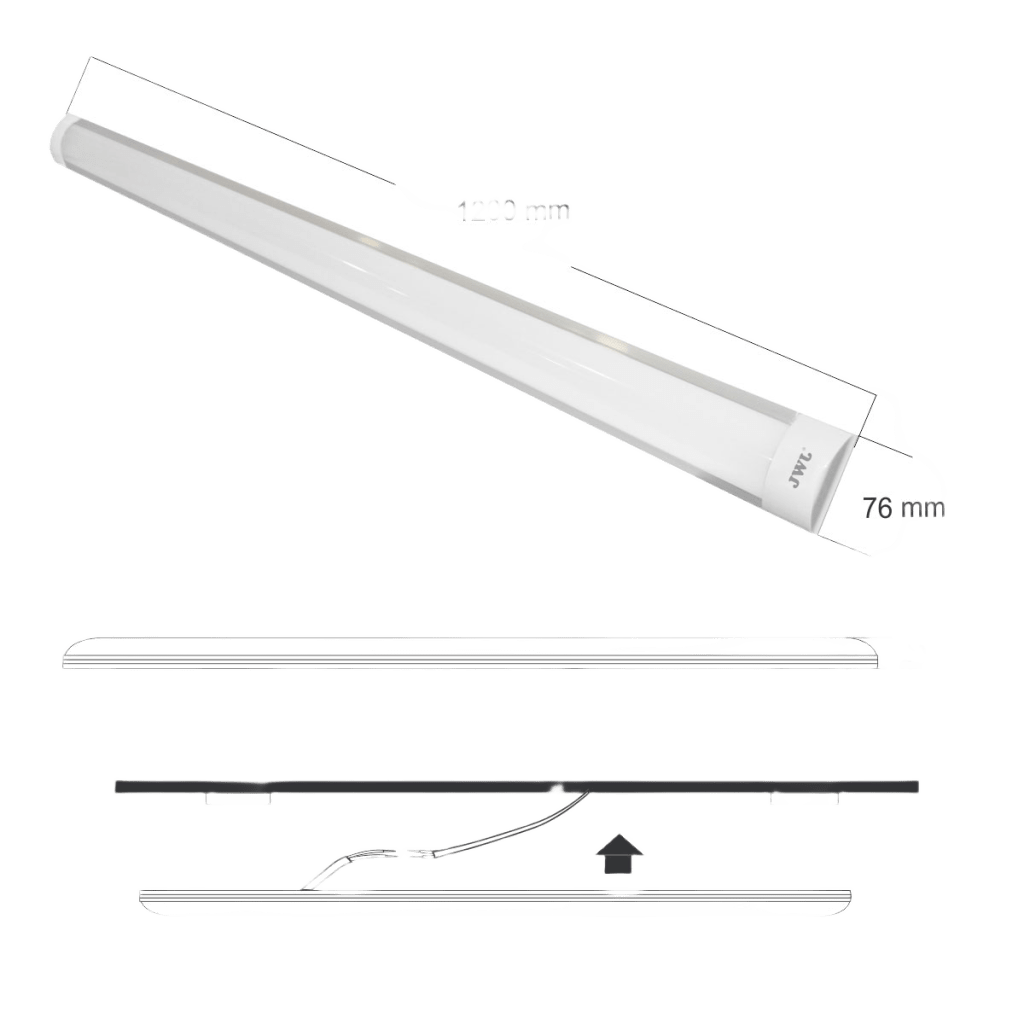 Regleta LED Slim / 40W 2800 lm / 1200 mm / Blanco / Interior / Aluminio y Policarbonato / 50000 horas / 3 años Garantía