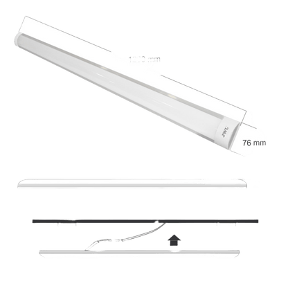 Regleta LED Slim / 40W 2800 lm / 1200 mm / Blanco / Interior / Aluminio y Policarbonato / 50000 horas / 3 años Garantía