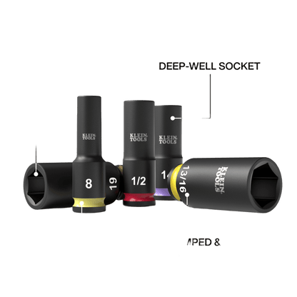 Juego de Dados de Impacto KNECT™ (M) / 3/8" Drive Profundo / SAE y Métrico / 23 Piezas / Adapters Multi-Propósito / MODbox™ Case