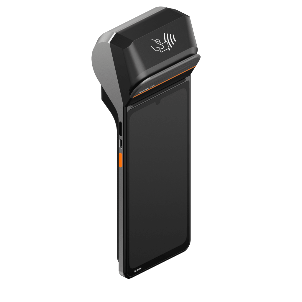 Terminal Móvil Inteligente SUNMI V3 / Pantalla HD+ 6.75" / Procesador Qualcomm Hexa-Core / Impresora Térmica 58 mm / NFC SoftPOS / 3GB RAM + 32GB Almacenamiento / Android 13 / 4G LTE / Wi-Fi Dual Band /
