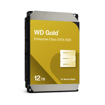 Disco Duro Empresarial WD Gold / SATA 6 Gb/s / 12 TB / 7200 RPM / Tecnología HelioSeal / ArmorCache / 5 Años Garantía / 2.5M Horas MTBF