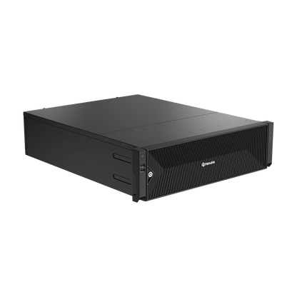 NVR de 64 canales / Soporta grabación hasta 32 MP / H.265 & Wisestream / Procesamiento 400 Mbps / 3 Puertos de Red / Raid 5-6 / 160 TB incluidos