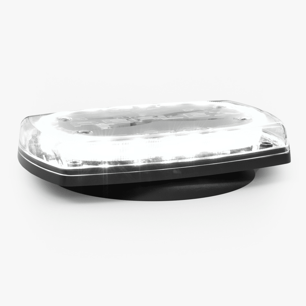 Mini torreta de 48 LED 10" Ámbar/Claro, Lente Transparente, Imán y Encendedor de Vehículo