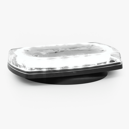 Mini torreta de 48 LED 10" Ámbar/Claro, Lente Transparente, Imán y Encendedor de Vehículo