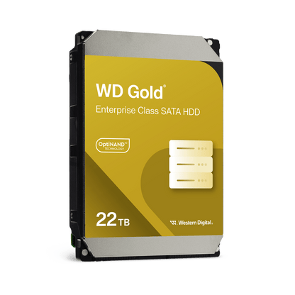 Disco Duro Empresarial WD Gold / SATA 6 Gb/s / 22 TB / 7200 RPM / Tecnología HelioSeal / ArmorCache / 5 Años Garantía / 2.5M Horas MTBF