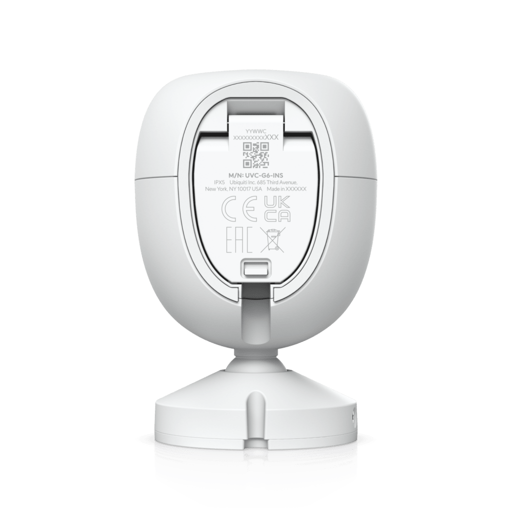 Cámara UniFi Protect G6 Instant con WiFi, 4K, Sensor de Imagen 8MP 1/1.8", Multi-TOPS AI, Audio Bidireccional, Visión Nocturna IR, Protección IPX5, Reconocimiento Facial y de Matrícula