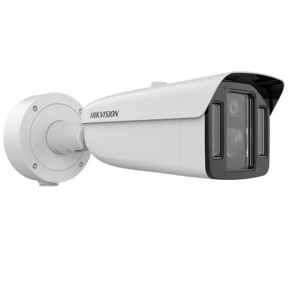 [TandemVu] Bala IP Dual 4 Megapixel (2 Lentes) / Lente Fijo (4 mm / ColorVu) y Lente Mot. (5 a 20 mm / DarkFighter X) / Luz Dual (IR y Luz Blanca) / IP67 / IK10 / Reconocimiento Facial / ACUSENSE / WDR 140 dB / DeepinView / Búsqueda por Atributos