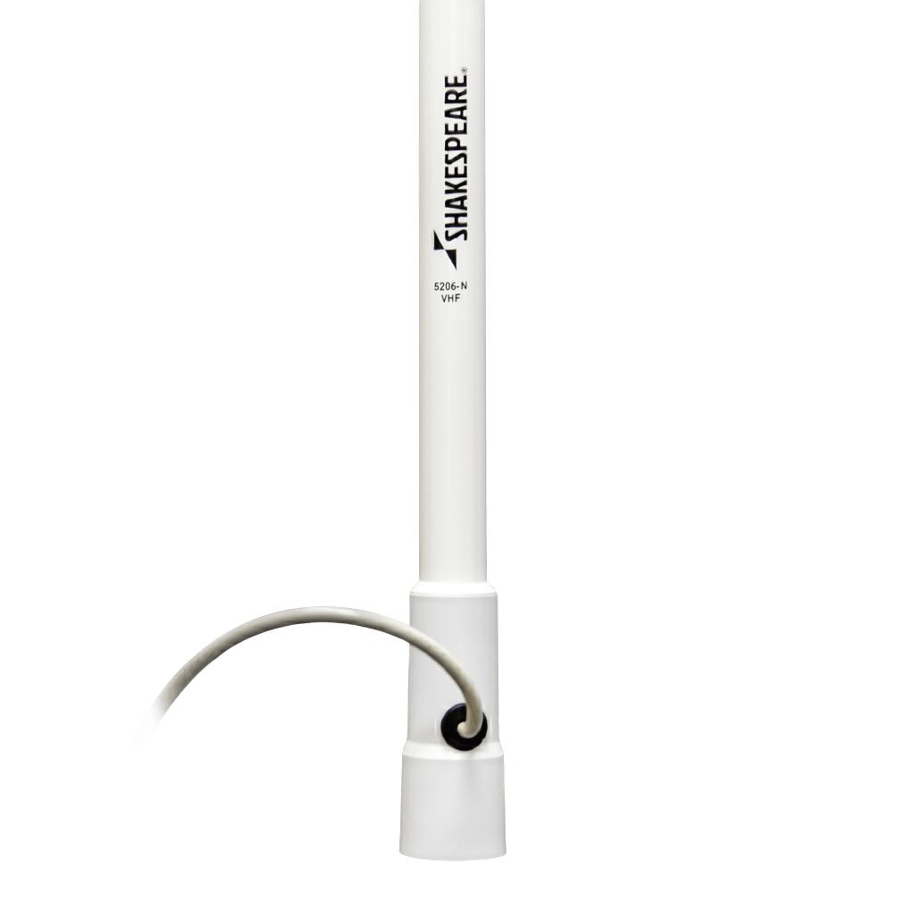 Antena Marina VHF de Fibra de Vidrio / Para Uso en Embarcaciones / Ganancia de 6 dB / 50 Watts / Base de Nylon
