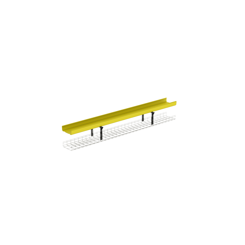 Soporte Tipo Trapezoidal Apilable, para Charolas Wire Basket de 300 mm (12 pulgadas) de Ancho, Color Negro.
