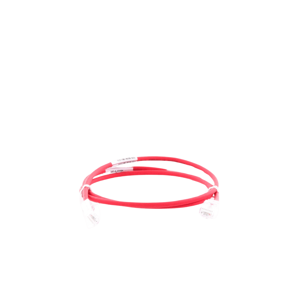 Cable de Parcheo TX6, UTP Cat6, Diámetro Reducido (28AWG), Color Rojo, 0.61 Metros (2 Pies)
