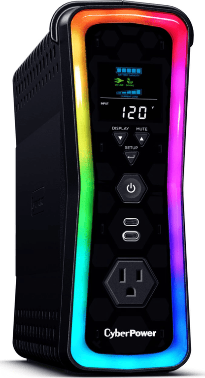 UPS Gamer de 1500 VA/1000 W, Topología Línea Interactiva, Entrada 120 Vca  NEMA 5-15P, y 13 Salidas NEMA 5-15R, Puerto USB, Con Regulador de Voltaje (AVR)