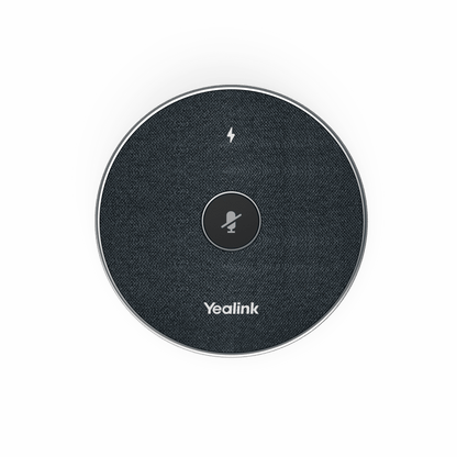 Micrófono inalámbrico 360° VCM36W-PACKAGE de Yealink para videoconferencias, con amplio alcance y cancelación de ruido.