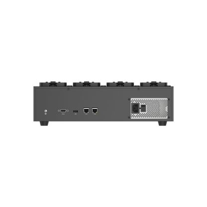 Dock Station de Escritorio con 8 Estaciones de Carga para Body Cams / Doble Interfaz de Red / 4 Bahías de HDD / Carga y Respaldo Automático / Prevención de Pérdida de Datos / Cobertura Cíclica / Reproducción d