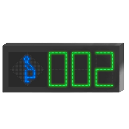 Panel LED Indicador de Estacionamiento Hikvision / 3 Dígitos con Flecha Direccional / Pantalla 7 Colores / Comunicación RS485-RJ45 / Montaje Colgante / Visualización Tiempo Real / Iconos Especiales