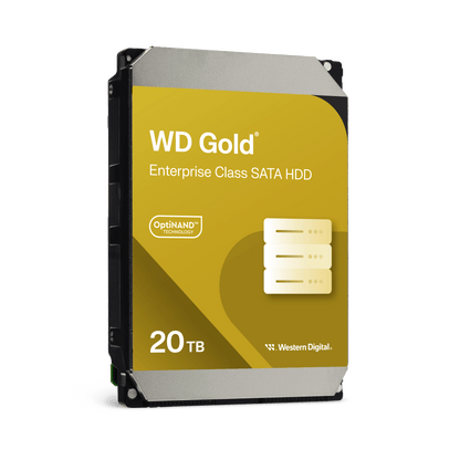 Disco Duro Empresarial WD Gold / SATA 6 Gb/s / 20 TB / 7200 RPM / Tecnología HelioSeal / ArmorCache / 5 Años Garantía / 2.5M Horas MTBF