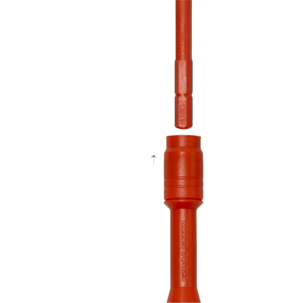 Destornillador Aislado 6-en-1 Auto-Lock / Aislado 1000V CAT III / Almohadilla de agarre / Almacenamiento de brocas integrado / Bits Philips #1 #2 / Slotted 3/16" 1/4" / Square #1 #2