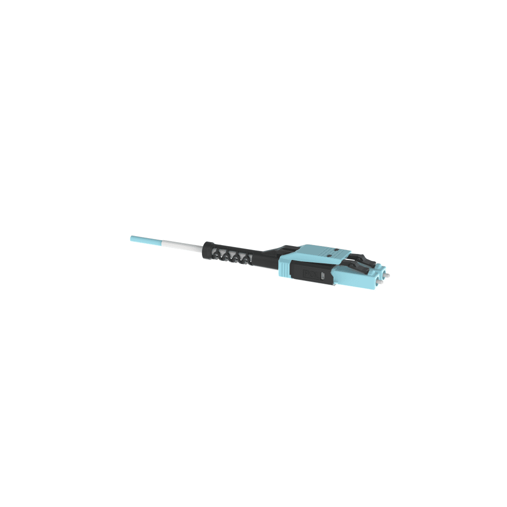 Jumper de Fibra Óptica Multimodo 50/125 OM4, LC-LC Uniboot Duplex, LSZH, Color Aqua, 3 Metros (9.84 Pies)