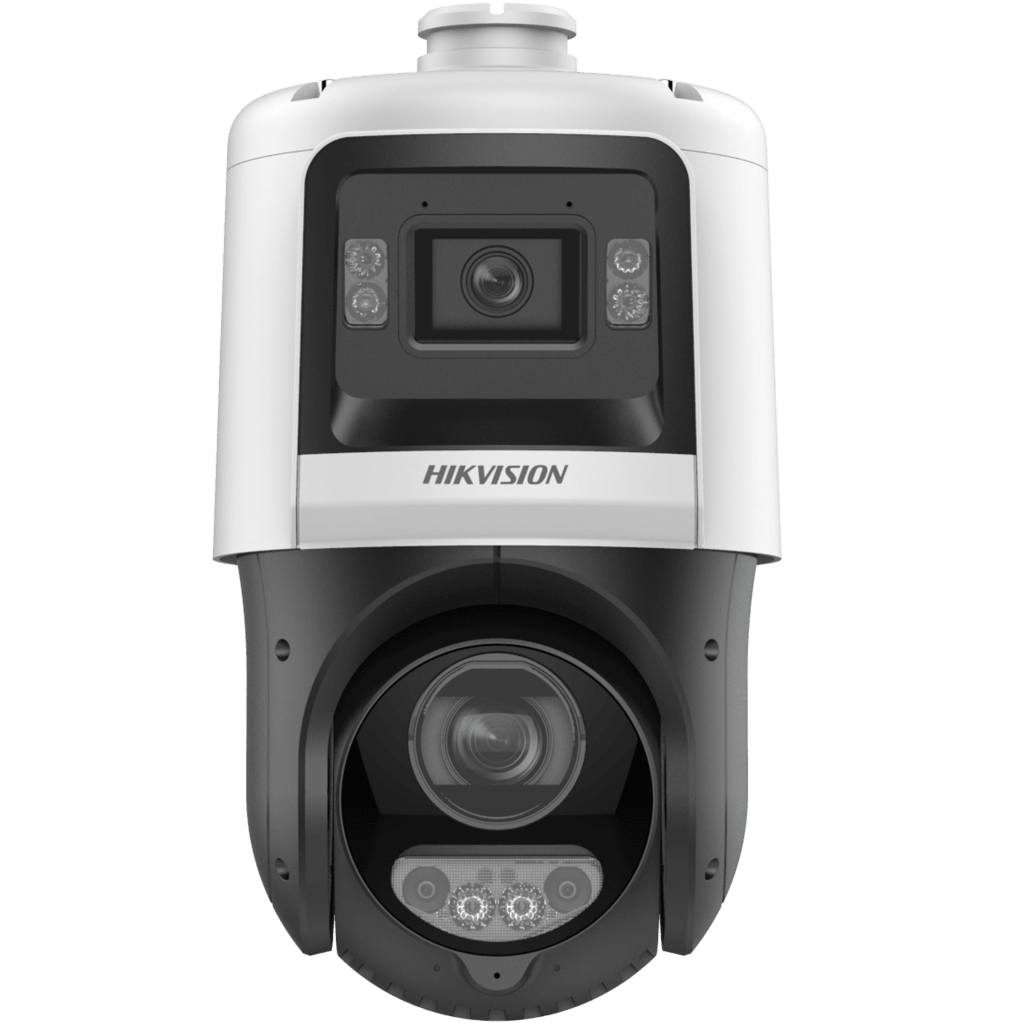 [TandemVu] PTZ IP 4 Megapixel + Cámara Fija 4 Megapixel / 25X Zoom / 100 mts IR + 30 mts Luz Blanca / IP67 / ACUSENSE / PoE+ / 2 Micrófonos Integrados y Bocina / Alerta Audible y Luz Estroboscopica / Alarmas I/O / DARKFIGHTER / Micro SD