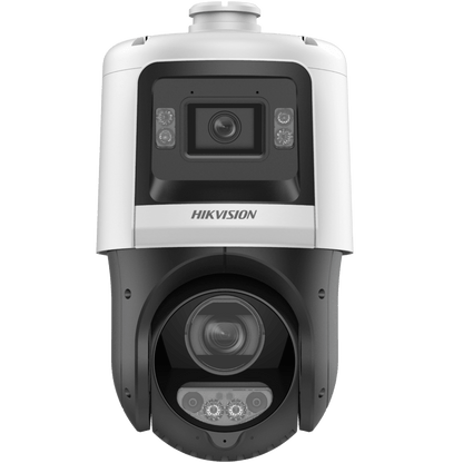 [TandemVu] PTZ IP 4 Megapixel + Cámara Fija 4 Megapixel / 25X Zoom / 100 mts IR + 30 mts Luz Blanca / IP67 / ACUSENSE / PoE+ / 2 Micrófonos Integrados y Bocina / Alerta Audible y Luz Estroboscopica / Alarmas I/O / DARKFIGHTER / Micro SD
