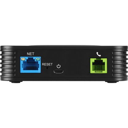 Adaptador de Teléfonos Analógicos ATA / 2 Puertos FXS (Conectar Teléfono Análogo) / Soporta 2 Perfiles SIP / Ethernet 10/100Mbps / Seguridad TLS y SRTP / Conferencia de Voz 3 Vías /