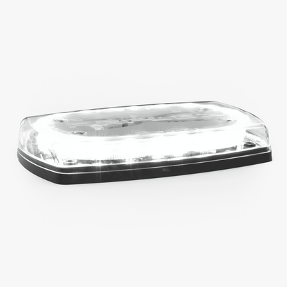 Mini torreta de 48 LED 10" Ámbar/Claro, Lente Transparente, Cableado