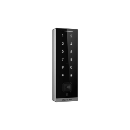 Teclado Esclavo con Lector de Tarjetas Virtuales Bluetooth y Códigos QR / Tarjetas MIFARE y PROX EM / Contraseñas / RS-485 Wiegand OSDP / Frecuencias 13.56 MHz y 125 KHz / Autenticación Tarjeta PIN QR Bluetooth / Táctil