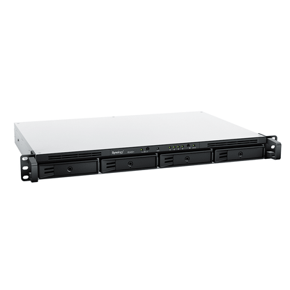 NAS RackStation RS822+ | 4 Bahías | 1U | AMD Ryzen V1500B | 32 GB DDR4 ECC | 4 Puertos 1GbE | Expansión PCIe | Compatible con SSD NVMe | Sistema Operativo Synology DSM.