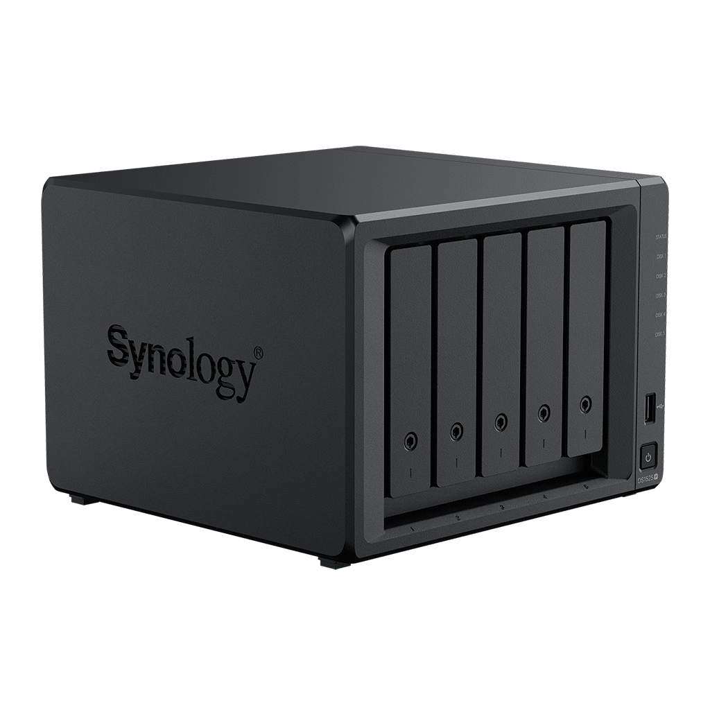 NAS DiskStation DS1525+ | 5 Bahías | Expansión hasta 15 Bahías | 2 Puertos 2.5GbE | Soporte 10GbE | Almacenamiento en Caché SSD | Hasta 300 TB de Capacidad | Compatible con Virtualización y Vigilancia.