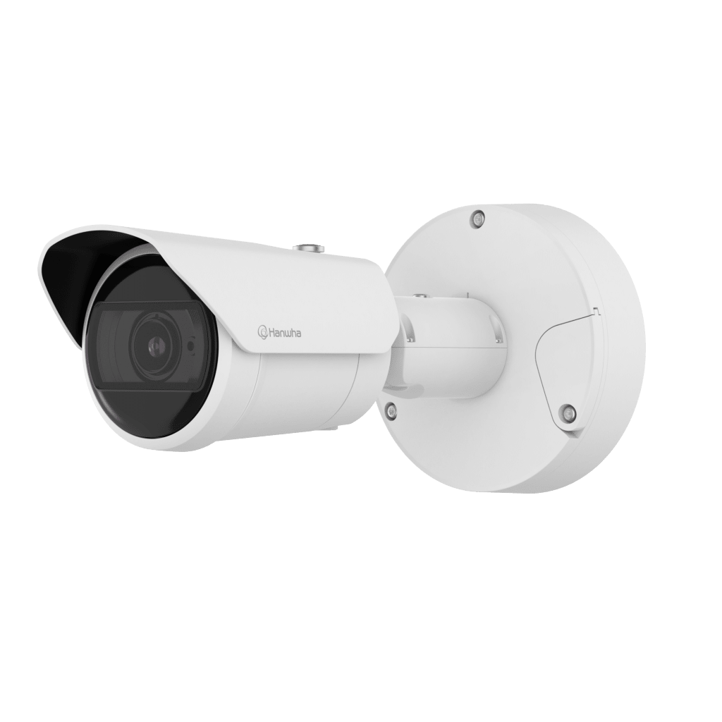 Cámara Bullet AI IR 2 Megapixel (1080p) / Lente 2.8-12 mm / IR 50 m (164 ft) / IP66-IP67-IK10 / Análisis IA / Wisenet 9 / Dual NPU / -40°C a +60°C / PoE