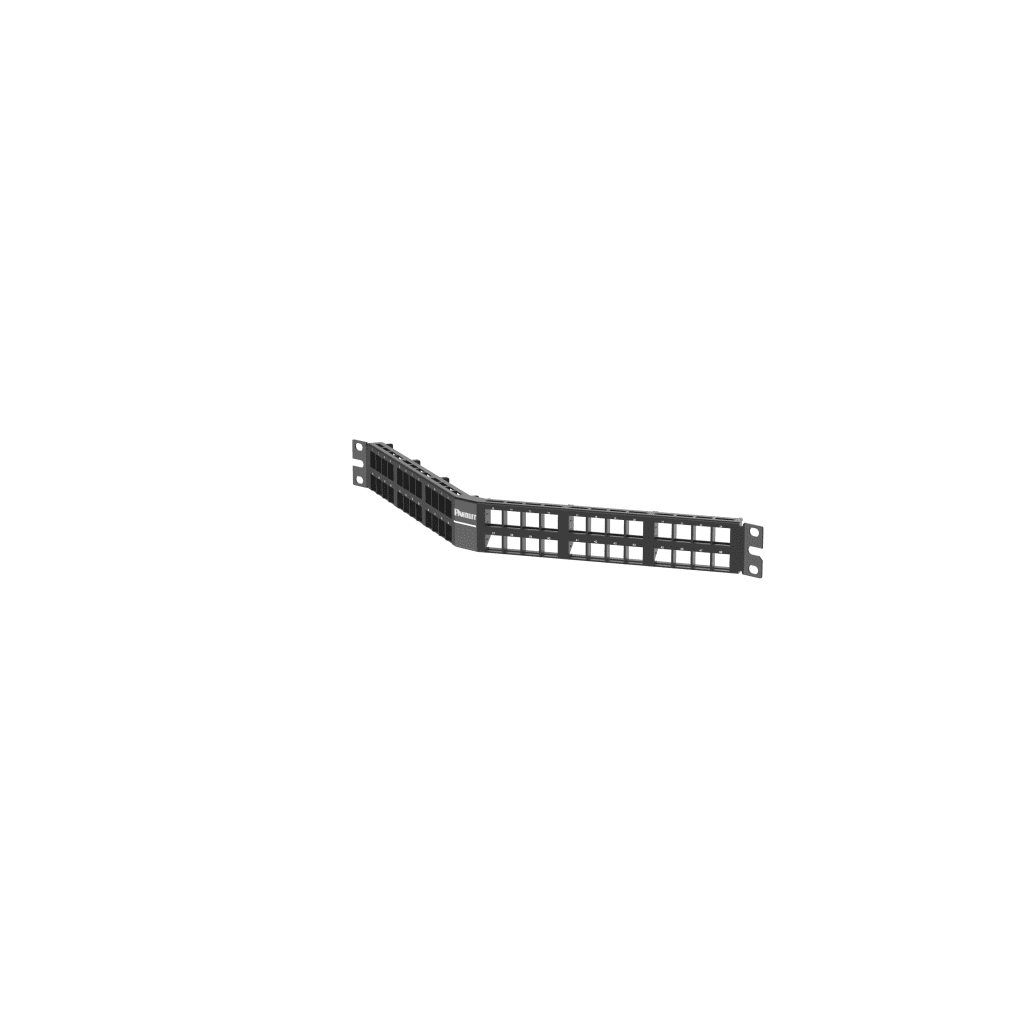 Panel de Parcheo Modular Keystone (Sin Conectores), Angulado, de 48 Puertos, 1UR