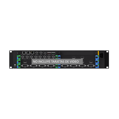 Chassis Controlador de Video Wall 6 Slots / 2U Rack / Hasta 6 Tarjetas (Entrada y Salida de Video) / 4K Ultra HD / Hot-Swappable / Touch LCD 4.5" / Genlock Sync