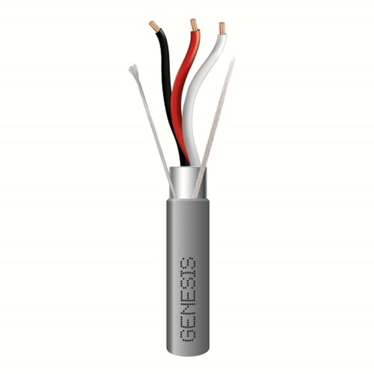 Bobina de 305 Metros (1000 Pies) de Cable 3 x 18 AWG / Riser / BLINDADO / Tipo FPLR, CMR, CL3R / Color Gris / Para Aplicaciones en Sistemas de Seguridad, Audio, Control y Otras Aplicaciones