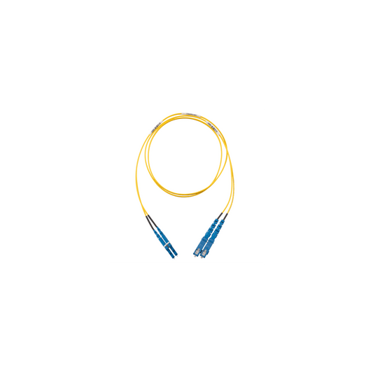 Jumper de Fibra Optica Monomodo 9/125 OS2, LC-SC Duplex, OFNR (Riser), Color Amarillo, 15 Metros (49.21 Pies)
