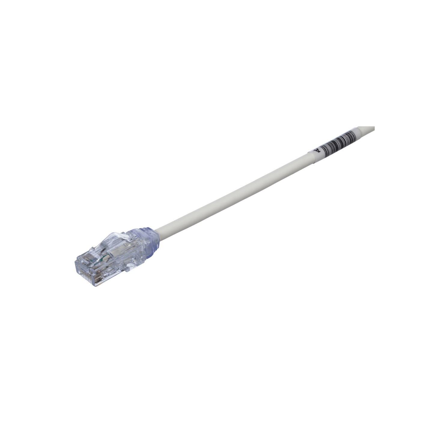 Cable de Parcheo UTP Cat6A, CM/LSZH, Diámetro Reducido (28AWG), Color Blanco, 0.5 Metros (1.64 Pies).