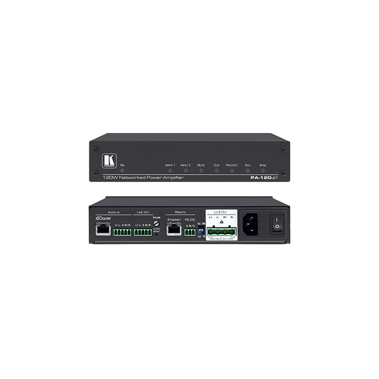 Amplificador de Potencia | 120W | Dante | DSP Integrado | Hi-Z 70V-100V | Lo-Z 4&Omega;-8&Omega; | RS-232 | Control IP