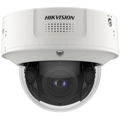 Domo IP 8 Megapixel / Lente Mot. 2.8 a 12 mm /  DARKFIGHTER / WDR 120 dB / IK10 / 30 mts IR / Conteo Facial / Detección Facial / Interior / PoE / Búsqueda por Atributos / Micrófono Integrado / Micro SD