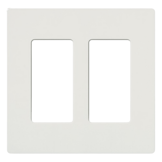 Placa de pared 2 espacios, para atenuador (dimmer), apagador ó control remoto inalámbrico LUTRON.